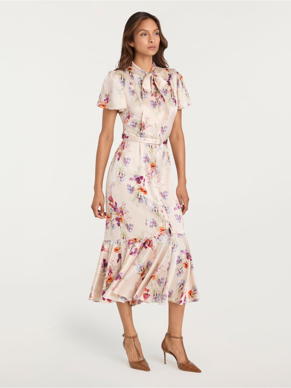 Cinq à Sept Iris Bouquet Willow Dress Oatmilk Multi Floral NWT Size 10 - Picture 2 of 9